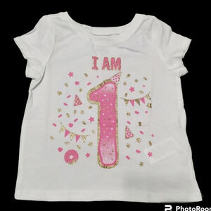 The Children's Place Baby Girl First 1st Birthday Tee Shirt Top 12-18 M
